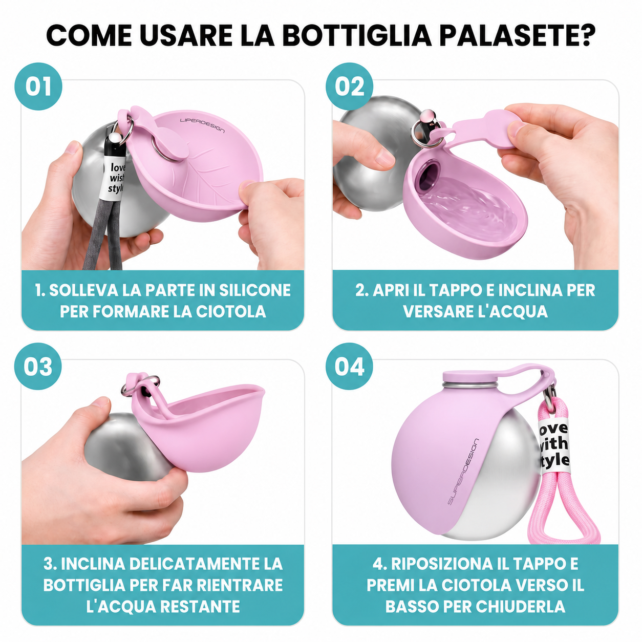 PallaSete™ - Bottiglia Portatile Per Cani
